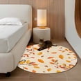 thumbnail image 2 of Small Round Rug 3Ft Washable Non-Slip, Orange Leaves Fall Circle Area Rugs for Living Room Bedroom, Birds Branches Pine Cones Indoor Floor Mats Carpet Runner for Home Decor, 2 of 8