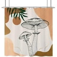 thumbnail image 5 of Boho Abstract Mushroom Shower Curtain Vintage Mid Century Modern Shower Curtain for Bathroom Set Minimalist Sun Leaf Fabric Waterproof Shower Curtain for Bathtub Decor Decoration 72x72 Inch, 5 of 6