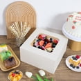 thumbnail image 3 of Cajas para tartas Moretoes, 24 unidades, 25 x 25 x 13 cm, color blanco con ventana de cartón, 3 of 7