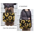 thumbnail image 6 of FORMRS 16" Laptop Bag Carrying Sleeve Case with Handle Travel Shoulder Briefcase, Black Sunflower Pattern, 6 of 8