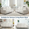 thumbnail image 4 of Harkawon 97.2" Modern Sectional Sofa Couch for Living Room, Comfy 3-Seater Chenille Fabric Couch, Curved Wide Armrest & Removable Cover, Beige, 4 of 5