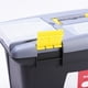 thumbnail image 5 of Caja de herramientas pequeña de plástico de 25 cm con bandeja extraíble, compartimentos de almacenamiento de doble capa y diseño de doble cierre seguro para proyectos de bricolaje en casa., 5 of 7