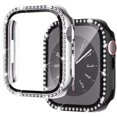 thumbnail image 1 of KOMI Case for Series 8 41mm & Series 7 41mm with Screen Protector, 2 Pack Hard PC Bling Bumper Shiny Crystal Diamond Rhinestone Protective Cover for iWatch 8 7 Accessories 41mm Women, Silver+Black, 1 of 5