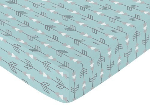 turquoise crib sheet