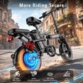 thumbnail image 2 of Folding Electric Bike, Peak 750W Motor 24MPH, 48V 20Ah Removable Battery 31Miles Ebike, 14" Lightweight Adults Electric Bicycles for Men/Women/Teens, City E-Bike, Full Suspension, 2 of 9