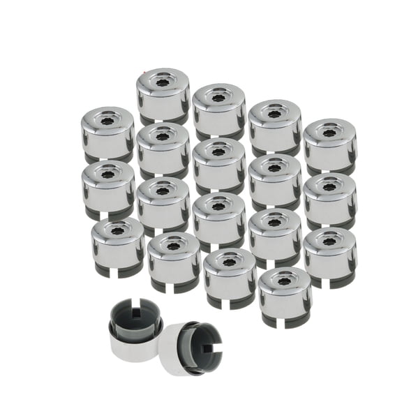 20 Pcs Wheel Lug Bolt Nuts Cap Cover Chrome Fit for Touareg VW 2004-2015