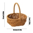 thumbnail image 3 of Teissuly Clearance Woven Basket Handwoven Basket Rattan Flower Basket Bouquet Floral Basket Handbasket Floral Art Best Gift, 3 of 6