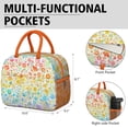thumbnail image 6 of Boho Chic Reusable Lunch Tote, Artistic Natural Floral Insulated Bag with Earthy Tones for Women Work Travel Picnic, 6 of 7