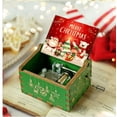 thumbnail image 3 of Caja de música de mano de madera, caja de música pintada con música de Feliz Navidad, exhibición de puesto, regalos exquisitos al por mayor, 3 of 4