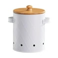 thumbnail image 2 of TISHITA Potato Storage Tins Food Storage Container Aerating Holes Kitchen Storage Canister Vegetables Storage Bin for Farmhouse Decor White Medium, 2 of 8