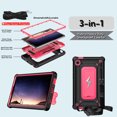 thumbnail image 4 of Allytechgroup Shockproof Case for Samsung Galaxy Tab A9+ Plus 11 Inch SM-X210 X216, Hybrid TPU PC Bumper Rugged Back Cover with Shoulder Strap Kickstand Kids Friendly Tablet Cover Shell, Blackrose, 4 of 8