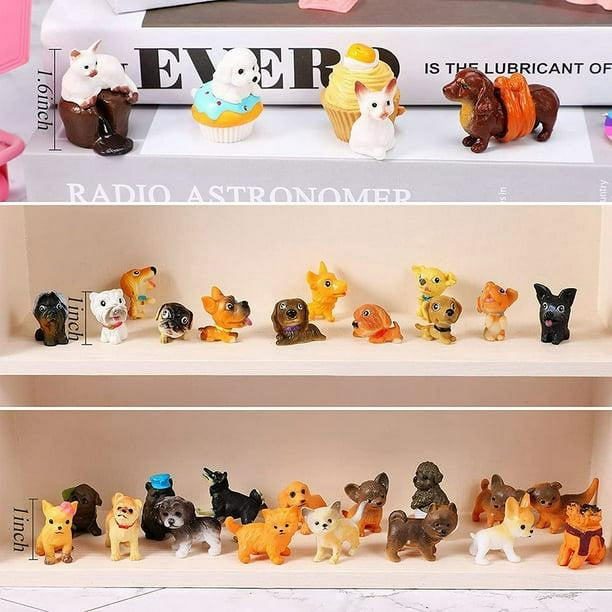 32 Pieces Mini Plastic Puppy Dog Figurines Playset Tiny Pretend Play Toy Detailed Painted Imitation Realistic Dogs Animals Miniature Figurines Collection for Cake Toppers Desk Decorations Walmart