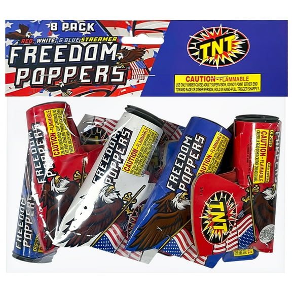 Freedom Poppers, TNT Fireworks ,Cardboard Party, Holiday Popper, 6 Pieces per Pack