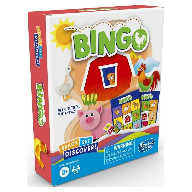 Juego de bingo Ready, Set, Discover: juego de bingo para niños y niños  pequeños con bonitos animales de granja, pegatinas y más (juego de bingo  para niños)