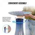 thumbnail image 5 of 17 Inch Blue Gray Ombre Ceramic Bird Bath for Outside Floral Pattern Lightweight Pedestal Glazed Birdbath for Garden Patio Yard, 5 of 10