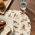 thumbnail image 3 of Western Cowboy Round Placemats Set of 2 for Dinning Tables,Heat-proof Braided Table Mats 13 Inch,Vintage Country Horse Plants Art Washable Place Mat for Kitchen Restaurant Party Decor Table Setting, 3 of 9
