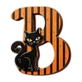 thumbnail image 3 of Halloween Letter B, Halloween Initial Decor, Distressed Wood, Wooden Initial, Wall Hanging Letter, 5.5X4.5 Inch Pre-Painted Polka Dot Striped 5Mm Adhesive Back Wood Panel, Shipped, 3 of 3