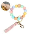 thumbnail image 1 of Dinheiro Pulsera de silicona con llavero, llavero de coche con cuentas y borla para mujeres y niñas, 1 of 8
