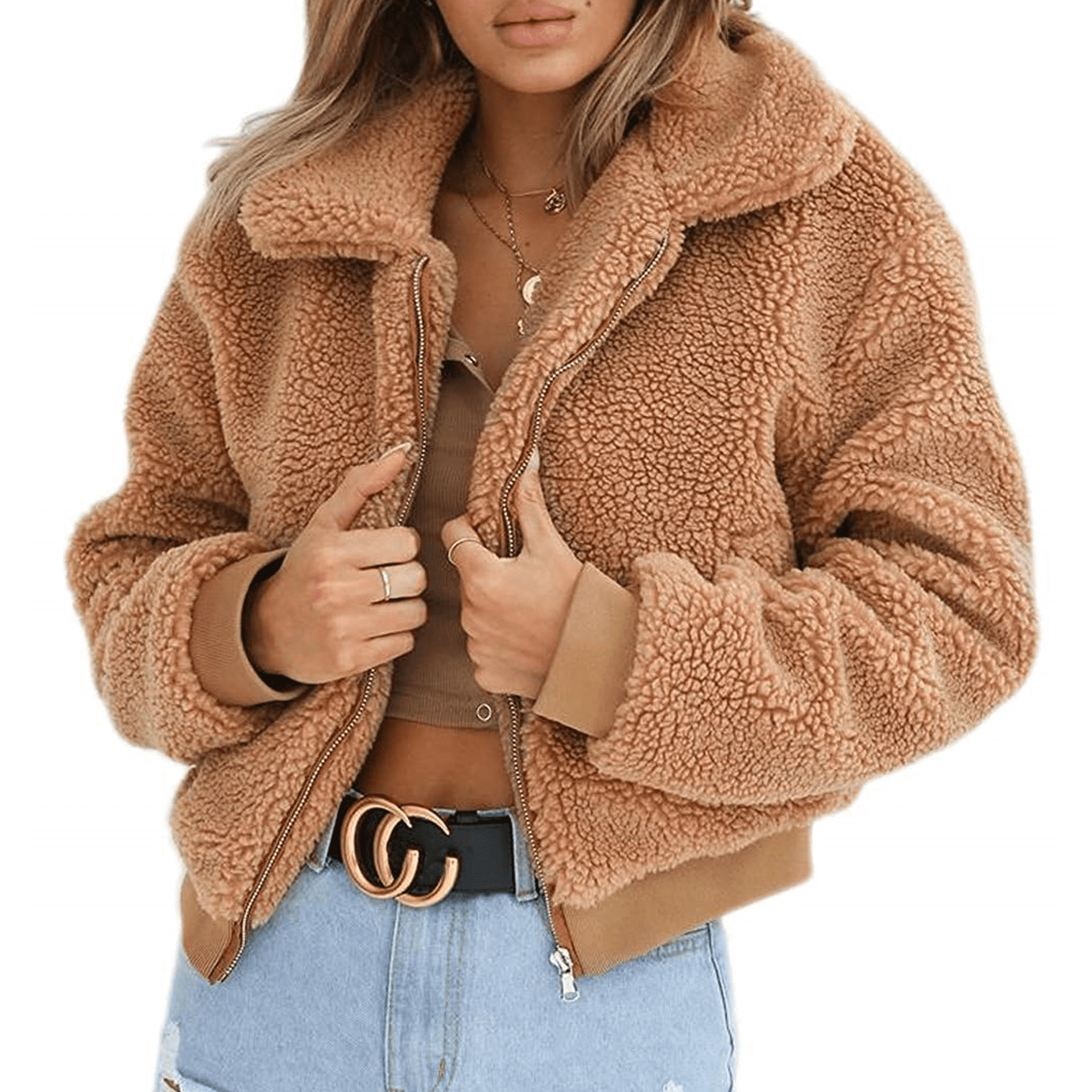 teddy jumper with zip