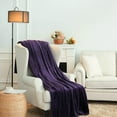 thumbnail image 3 of Fleece Blanket Soft Cozy Twin Size Blankets-Warm Fuzzy Lightweight Bed Throw Purple 60"x80", 3 of 6