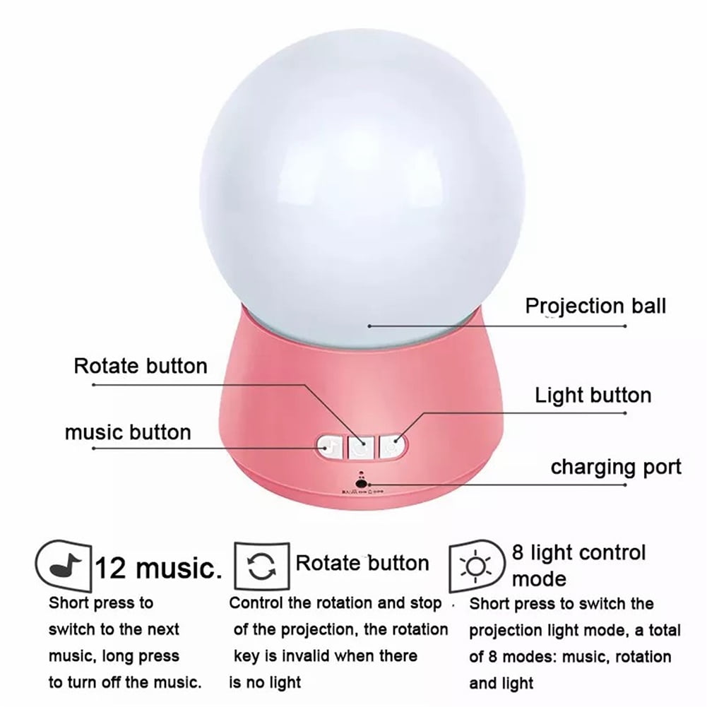 Kadyn Music Projection Night Lights, Romantic Led Starry Night Lamp with Yellow, Blue, White Light, 360 Degree Rotating Moon Sky Night Lamp for Adult Kids Sleep, Red Kadyn Music Projection Night Lights, Romantic Led Starry Night Lamp with Yellow, Blue, White Light, 360 Degree Rotating Moon Sky Night Lamp for Adult Kids Sleep, Red