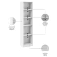 thumbnail image 4 of Universal 17W Narrow 5 Shelf Bookcase in White - Engineered Wood, 4 of 10