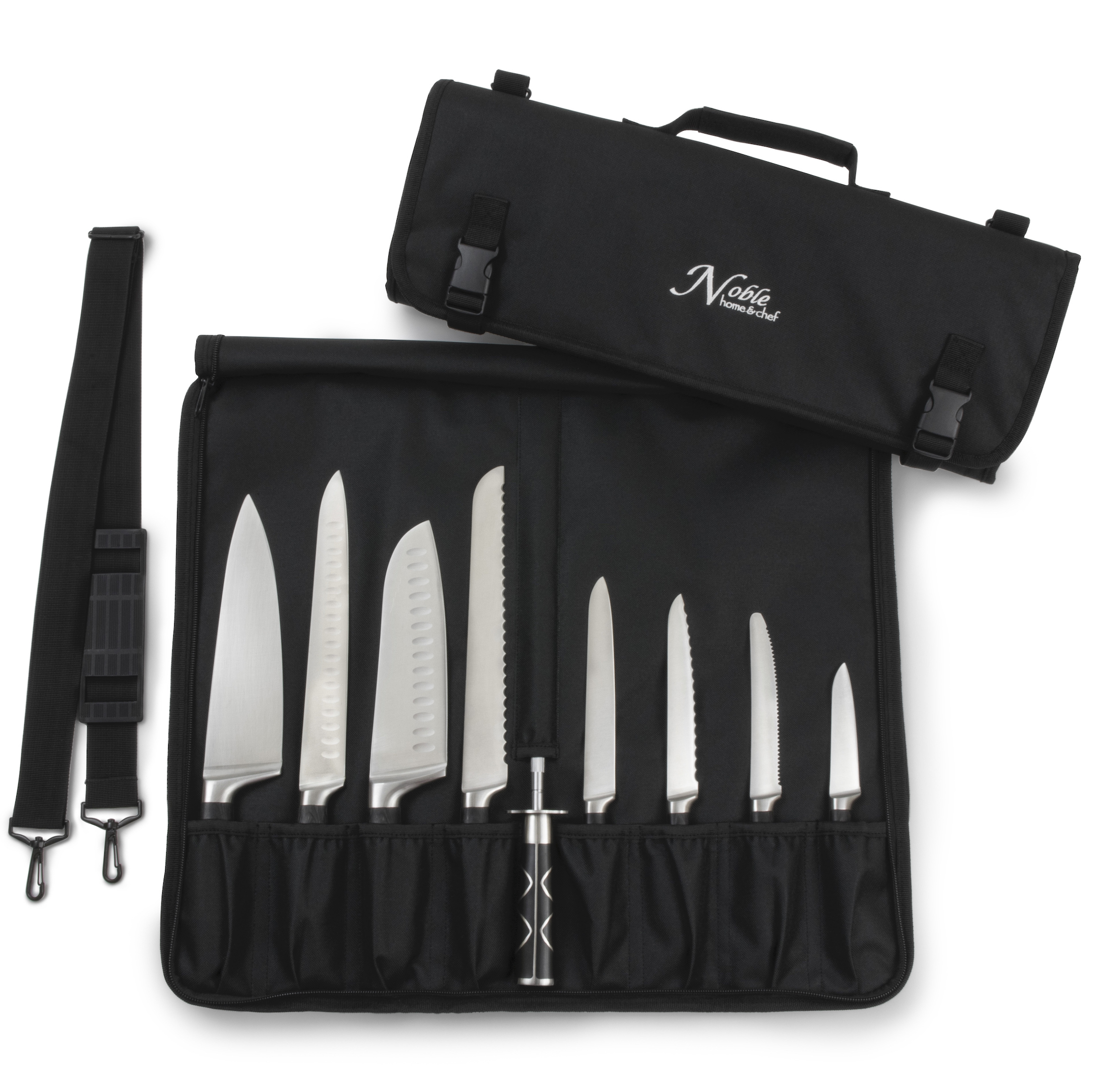 Chef’s Knife Bag Holds 8 Knives PLUS a Meat Cleaver AND Zipped Tool