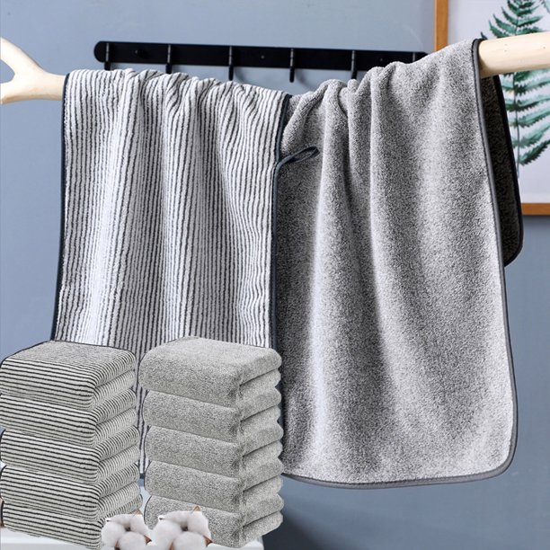mfyjkho Toallas de baño de terciopelo coral (paquete de 5), súper absorbentes y de secado rápido, suaves y sin pelusa, ideales para la limpieza facial, corporal y del hogar.