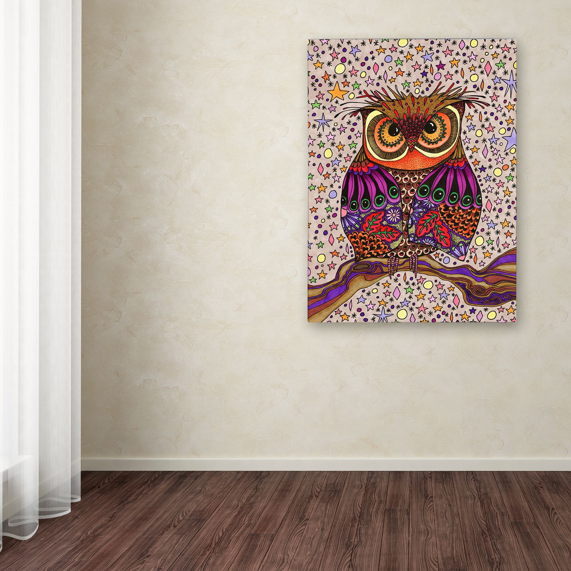 Trademark Fine Art 'Starry Night Owl' Canvas Art by Kim Kosirog