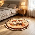 thumbnail image 4 of Zynviq Mushroom Area Rugs 23.6" X 23.6" Thanksgiving Throw Rug Polyester Round Washable Multicolor Small Rug for Couch, 4 of 6