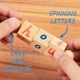 thumbnail image 4 of Wooden Letter Blocks, Educational Toys For Toddlers, Manipulative Alphabet Blocks, Spinning Words Spelling Reading Stems, Learning Materials Games, 4 of 4
