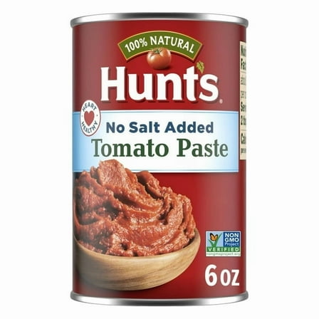 Hunt's No Salt Added Tomato Paste, 6 oz Can, Pack of 4