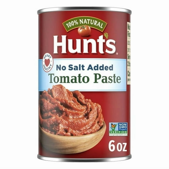 Hunt's No Salt Added Tomato Paste, 6 oz Can, Pack of 4