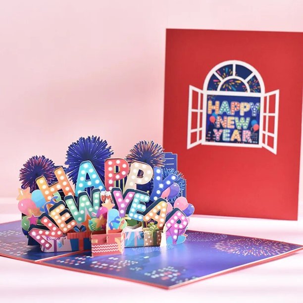 Tarjetas de Felicitación estereoscópicas de Navidad, tarjeta 3D de bendición de vacaciones, motocicleta de Navidad, invitación de boda personalizada de anciano