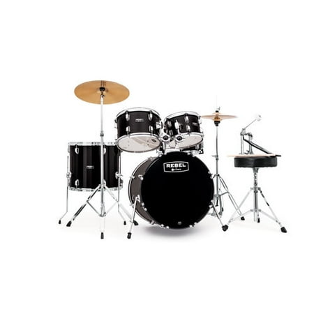 Mapex RB5294FTCDK Rebel 5-Piece Drumset w/ Hardware & Cymbals - Black