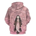 thumbnail image 3 of Demon Slayer Nezuko Mens Womens Novelty Hoodie 3D Print Pullover Hooded Long Sleeve Sweatshirts Tops Blouse with Pocket, 3 of 8