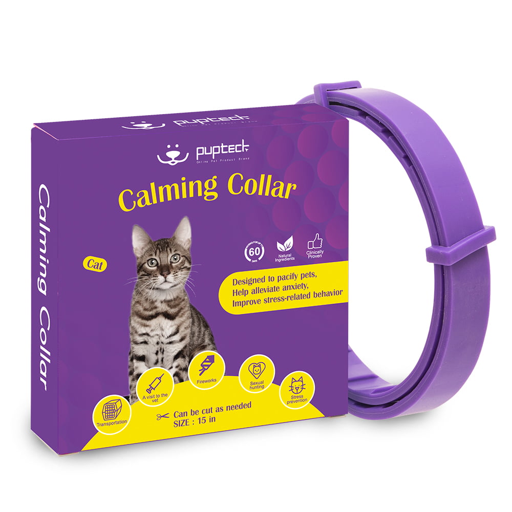 Bosque Todos los años puerta PUPTECK 60 Days Cat Calming Collar, Adjustable Reduce Anxiety Safe Calm  Protective Pet Collar for Cat&Kitten - Walmart.com
