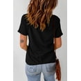 thumbnail image 3 of Women's Black Western Pattern Print Slim Fit Crew Neck T-Shirt, 3 of 7