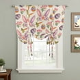 thumbnail image 2 of Easter Balloon Curtains for Bedroom/Front Door/Bathroom, Country Floral Wreath Rabbit Ears Eggs Carrots Tie Up Curtains 63 Inch Length Light Filtering Kitchen Curtains Shades for Windows 46"x63", 2 of 8
