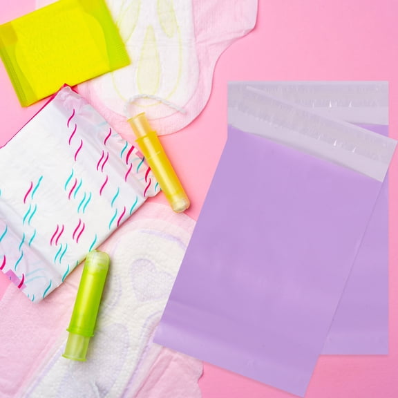 OUNONA 100Pcs Thickened Self Sealing Feminine Disposal Bags for Home Purple Plastic Sanitary Pads