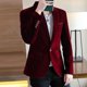 thumbnail image 2 of Chaquetas de vestir de un solo pecho, trajes y blazers ajustados para hombre, chaqueta fina de negocios para hombre, abrigos, ropa, estilo coreano clásico, 2 of 5