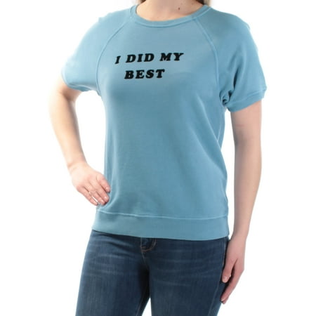 - BAN.DO Womens Blue I Did My Best Short Sleeve Jewel Neck Top Size: 72