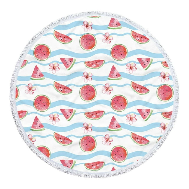 Xihbxyly Toalla de Playa Redonda de Microfibra, Ligera y Resistente a La Arena, con Estampados Artísticos Coloridos, Versátil Manta de Playa, Tapete para Piscina, Ideal para Viajes, Tamaño de 60 Pulg