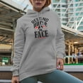 thumbnail image 2 of Resting Nurse Face, Nurses Week, Heather Grey Hooded Sweatshirt or Hoodie, XL, 2 of 5