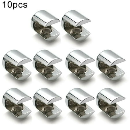 

10pcs Glass Shelf Support Clamp Brackets Clip Polished Chrome Shelves 6-12mm