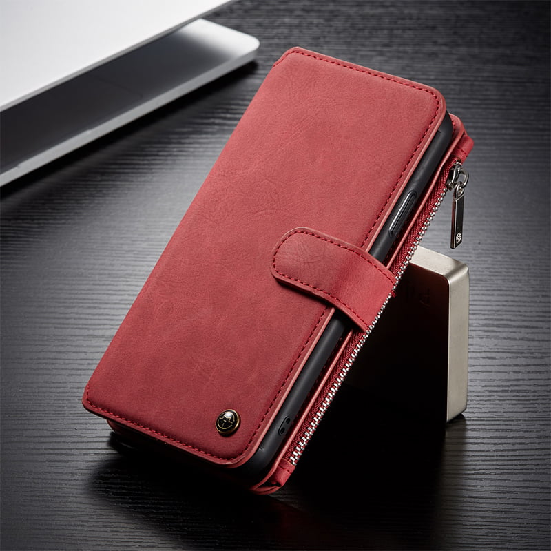 red PU Leather Wallet Flip Case for iPhone 11 Pro Max Positive Cover Compatible with iPhone 11 Pro Max 