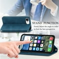 thumbnail image 5 of Flip Wallet Case Compatible with iPhone 16e, PU Leather Magnetic Folio Cover with with Card Holder & Stand Function Shockproof Durable Full Protection Phone Case, for Men Women, Blue, 5 of 6