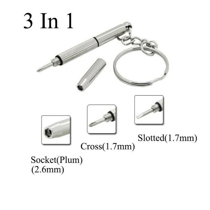 MINI SCREWDRIVER SET ON KEYCHAIN FOR GLASSES AND WATCHES BRAND NEW 