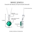 thumbnail image 6 of Rosec Jewels Lab Grown Emerald Solitaire Pendant for Women - 2 Ct - Cushion Cut - AAAA Grade - Infinity Pendant with Chain, 10K White Gold, 6 of 7