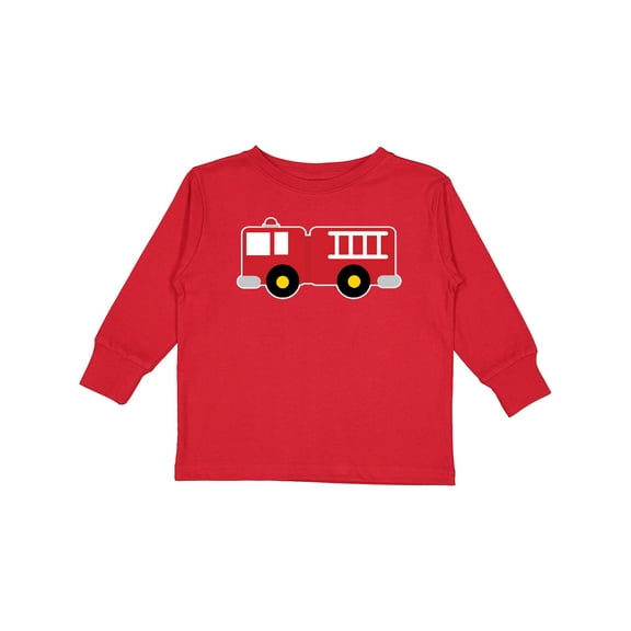 Inktastic Fire Truck Childs Fireman Boys or Girls Long Sleeve Toddler T-Shirt